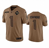 Men's Seattle Seahawks #1 Dee Eskridge 2023 Brown Salute To Service Limited Jersey Dyin,baseball caps,new era cap wholesale,wholesale hats